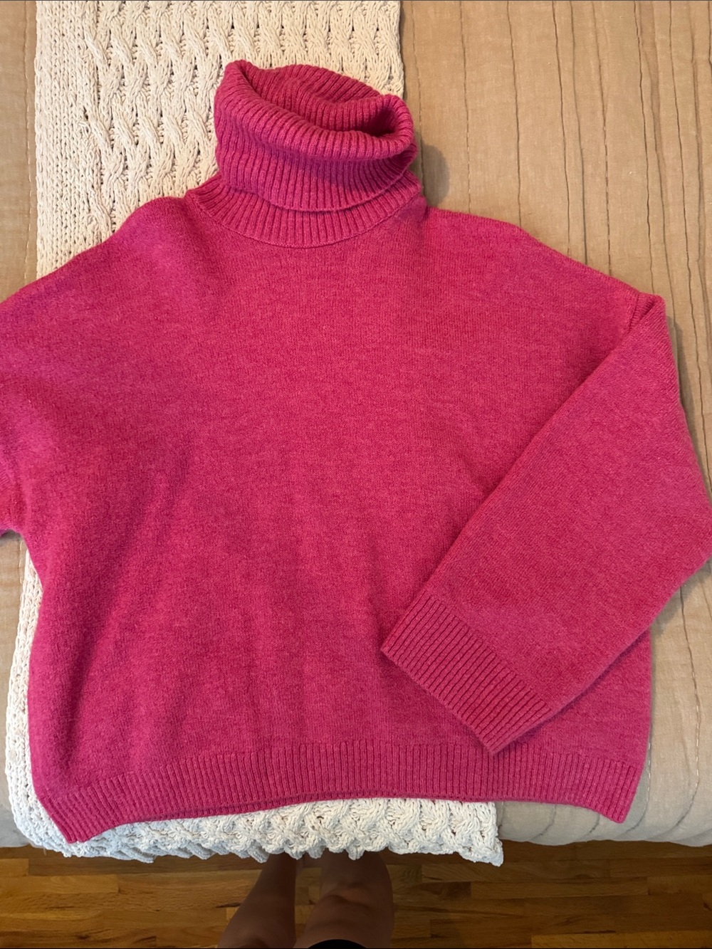 Zara Bright Fuchsia Turtleneck Sweater